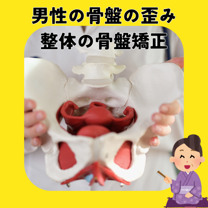 男性の骨盤の歪み、整体の骨盤矯正の画像